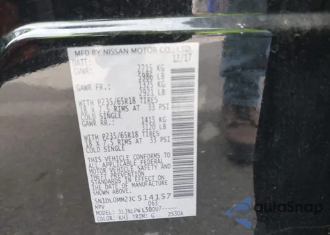 2018 Infiniti Qx60 z USA, uszkodzony, nr VIN 5N1DL0MM2JC514157